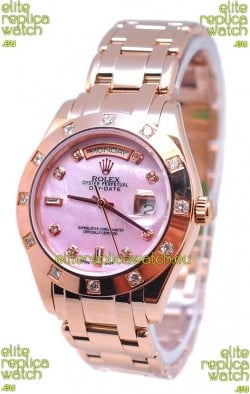 Rolex Day Date Pink Mother of Pearl Swiss Replica Watch