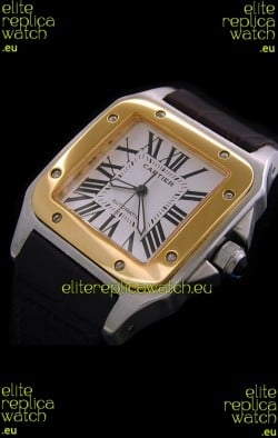Cartier Santos 100 Swiss Replica Watch in White Dial