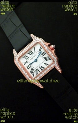 Cartier Santos Dumont Japanese Replica Watch in Pink Gold Casing