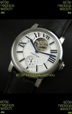 Ballon De Cartier Flying Tourbillon Japanese Replica Watch - Black Strap