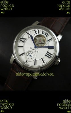 Ballon De Cartier Flying Tourbillon Japanese Replica Watch - Brown Strap