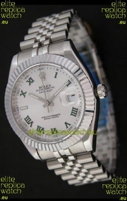 Rolex DateJust Japanese Replica Watch in Green Roman Hour Markers