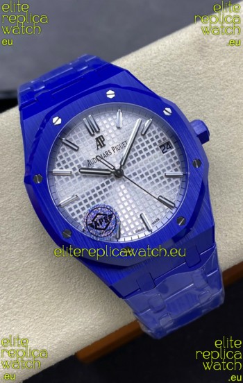Audemars Piguet Royal Oak 15500 Blue Ceramic Casing Super Clone Replica Watch Steel Dial