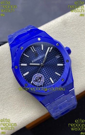 Audemars Piguet Royal Oak 15500 Blue Ceramic Casing Super Clone Replica Watch Blue Dial
