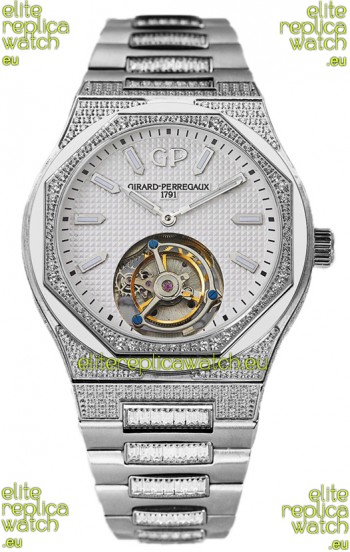 Girard Perregaux Laureato Tourbillon 1:1 White Dial Mirror Swiss Replica Watch