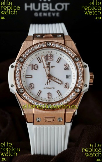 Hublot Big Bang One Click King White Dial Rose Gold Swiss Replica Watch 39MM