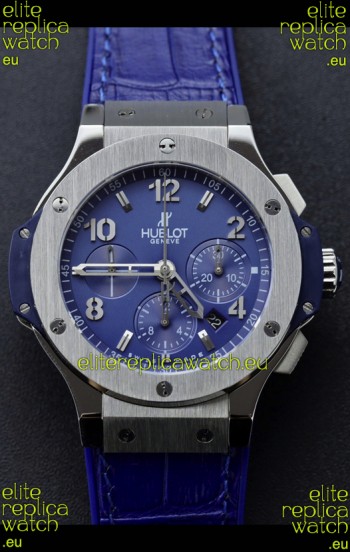 Hublot Super Clone Big Bang Edition Watch in Titanium Casing Blue Dial 1:1 Mirror Replica