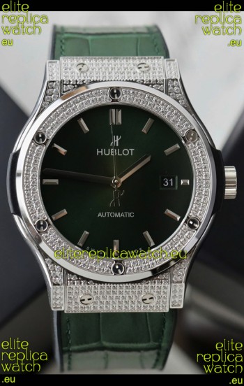 Hublot Classic Fusion Automatic Steel Green Dial 42MM Superclone Replica Watch