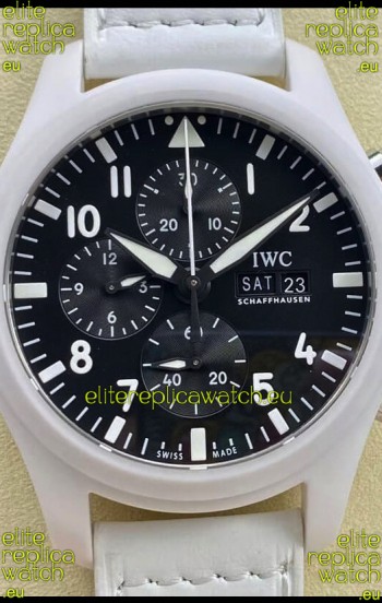 IWC Pilot's Chronograph Top Gun Ceramic IW389105 1:1 Mirror Replica in Black Dial