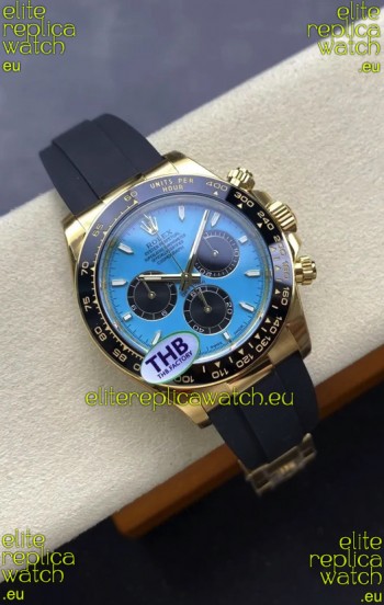 Rolex Daytona Super Clone 126518LN Yellow Gold Turquoise Dial Original Cal.4131 Movement