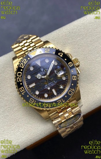 Rolex GMT Masters II Super Clone 126718GRNR Yellow Gold Tiger Iron Dial Swiss Replica Watch