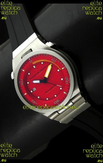 Porsche Design Diver Swiss Titanium Watch in Red Dial - Ultimate Mirror Replica