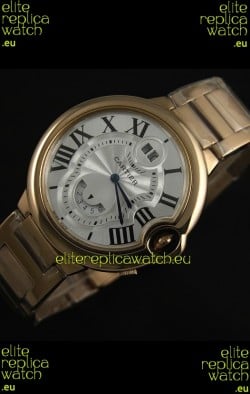 Cartier Ballon Blue de Japanese Replica Watch in Pink Gold Strap