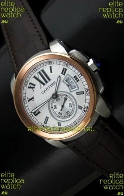 Cartier Calibre de Japanese Replica Watch in White Dial