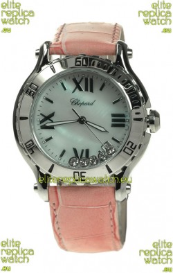 Chopard Happy Sport Diamonds Edition Replica Watch in Pink Strap