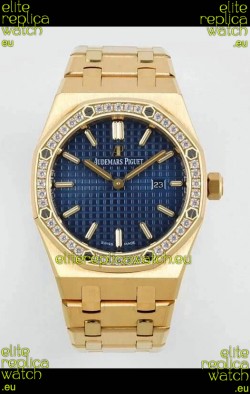 Audemars Piguet Royal Oak 33MM Yellow Gold Blue Dial 1:1 Mirror Replica Watch