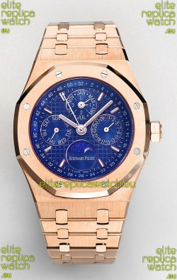 Audemars Piguet Royal Oak Perpetual Calendar Swiss Replica 904L Steel in Rose Gold Casing