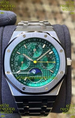 Audemars Piguet Royal Oak Perpetual Calendar Swiss Replica 904L Steel in Green Dial 