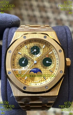 Audemars Piguet Royal Oak Perpetual Calendar Swiss Replica 904L Steel in Yellow Gold Casing