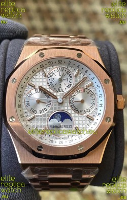 Audemars Piguet Royal Oak Perpetual Calendar Swiss Replica 904L Steel in Rose Gold Casing