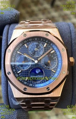 Audemars Piguet Royal Oak Perpetual Calendar Swiss Replica 904L Steel in Rose Gold Casing