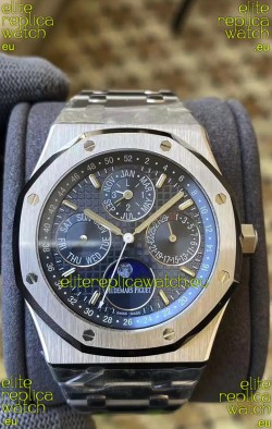 Audemars Piguet Royal Oak Perpetual Calendar Swiss Replica 904L Steel in Steel Blue Dial