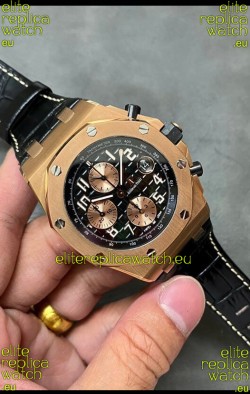 Audemars Piguet Royal Oak Offshore Black Dial Chronograph 1:1 Mirror Replica Watch - 904L Steel