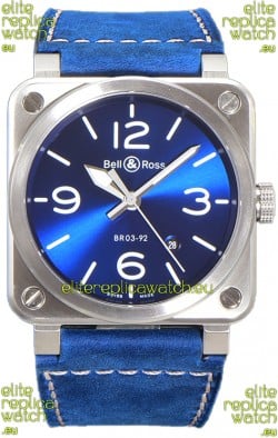 Bell and Ross BR03-A Blue Dial 904L Steel Swiss Replica Watch 