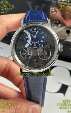 Breguet Tradition 7057BR/R9/9W6 Steel Casing Single Tourbillon Swiss Replica Blue Strap Watch