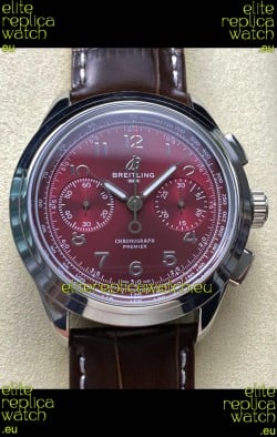 Breitling Premier B01 Chronograph 42 Edition Steel Casing Maroon Dial - 1:1 Mirror Replica Watch