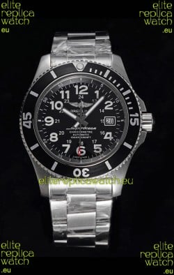 Breitling SuperOcean II 44mm 904L Steel Case 1:1 Mirror Replica Watch in Black Dial 