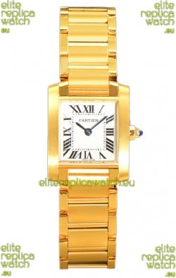 Cartier Tank Francaise Yellow Gold Swiss Quartz Replica Watch 25.70MM