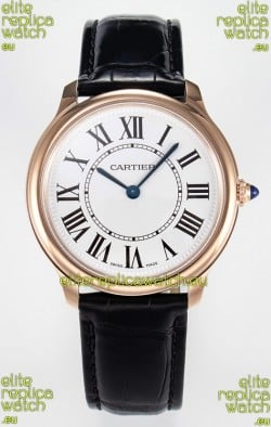 Ronde Louis Cartier Super Clone 36MM Rose Gold Watch in Swiss Quartz Movement
