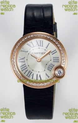 Ballon Blanc De Cartier Super Clone Watch 30MM in Rose Gold Casing