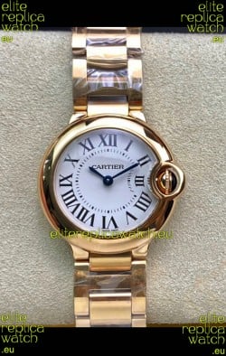 Ballon De Cartier Swiss Quartz 1:1 Mirror Quality 28MM in Rose Gold Casing