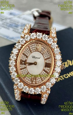Chopard Super Clone L'Heure du Diamant Mossanites Yellow Gold Watch 34MM