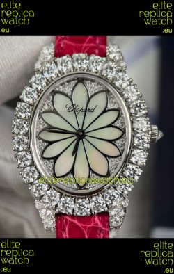 Chopard Super Clone L'Heure du Diamant Mossanites Steel Casing Watch 34MM