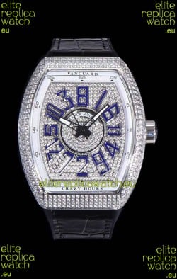Franck Muller Vanguard Crazy Hours Edition Swiss Replica Watch - Blue Numerals