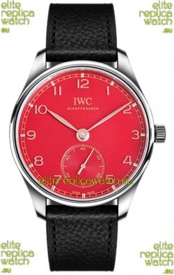 IWC Portugieser Automatic 40 IW3583 Red Dial in Stainless Steel 1:1 Mirror Replica Watch 