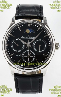 Jaeger LeCoultre Super Clone Master Ultra-Thin Perpetual Calendar Black Dial Watch