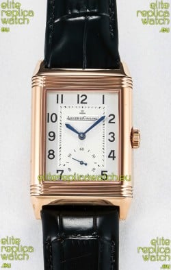 Jaeger-LeCoultre Reverso Super Clone DuoFace Black/White Rose Gold Replica Watch 