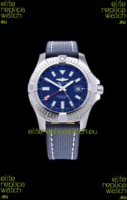 Breitling Avenger 43 Automatic Blue Dial Military Strap 1:1 Mirror Swiss Replica Watch 
