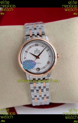 Omega De Ville Edition Swiss Automatic Watch in Two Tone Rose Gold White Dial 