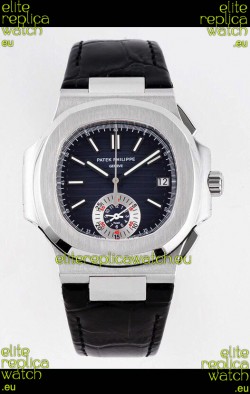 Patek Philippe Nautilus 5980/1A 904L Steel Case in Blue Dial Leather Strap - 1:1 Mirror Replica
