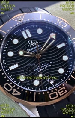 Omega Seamaster 300M Co-Axial Master Chronometer Black Dial Two Tone Casing 1:1 Mirror Replica
