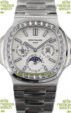 Patek Philippe Nautilus 5740 Perpetual Calendar Stainless Steel White Dial Swiss Replica Watch 