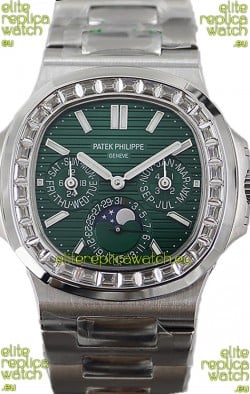 Patek Philippe Nautilus 5740 Perpetual Calendar Stainless Steel Green Dial Swiss Replica Watch 