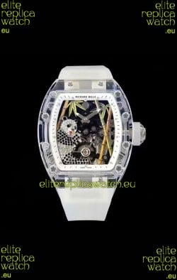Richard Mille RM26-01 Tourbillon Panda Transparent Sapphires Casing Watch - Super Clone Replica