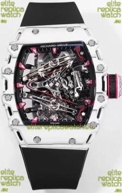 Richard Mille RM38-02 White Carbon Bubba Watson Black Rubber Tourbillon Movement 1:1 Mirror Replica