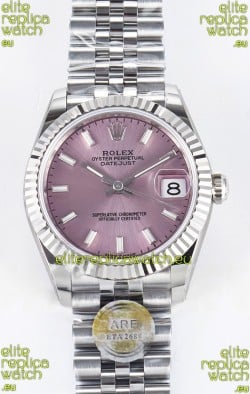 Rolex Super Clone Datejust ETA 2688 Movement 31MM Stainless Steel Pink Dial Watch 
